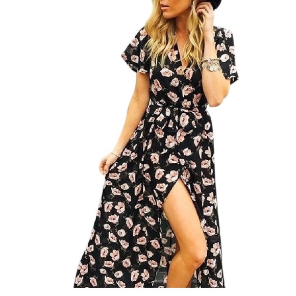 Black floral dress - Picture 5 of 7